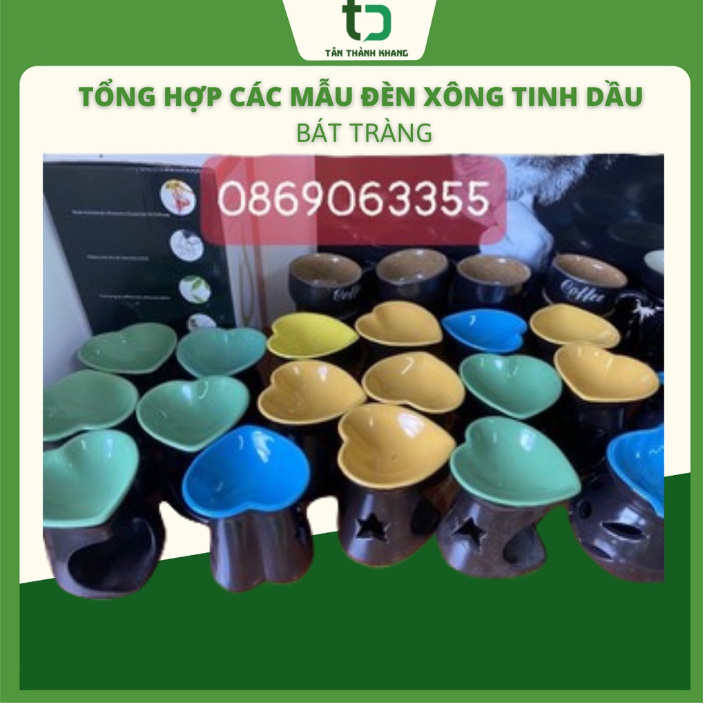 Xả Kho Đèn Xông, Đốt, Khuếch Tán Tinh Dầu Bát Tràng Dùng Nến - Hình Chiếc Lá Tuyệt Đẹp .