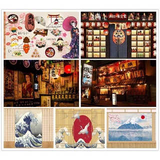 Giấy Dán Tường Họa Tiết Gỗ cuisine Nhật Bản Trang Trí Nhà Hàng sushi