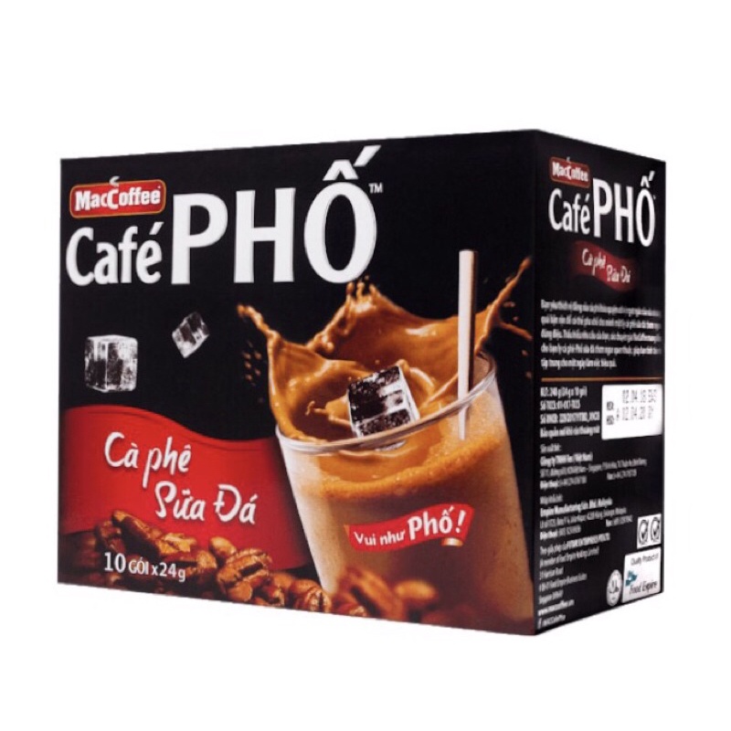 Cà phê Phố sữa đá hộp ( 10 gói x 24g)