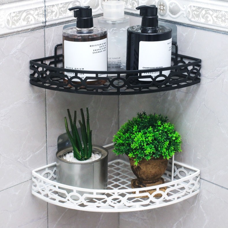 Kệ phòng tắm nhà vệ sinh treo tường miễn phí giá ba chân đục lỗ bàn trang điểm góc lưu trữ móc | BigBuy360 - bigbuy360.vn