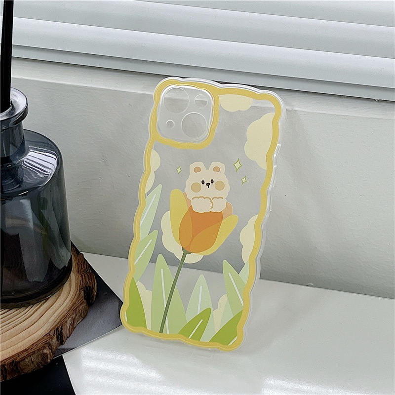 Ốp lưng iphone Ốp Điện Thoại Họa Tiết Hoạt Hình Chú Gấu &amp; Hoa Xinh Xắn Cho iphone13Promax xsmax 12 iphone / xs / 7 / 8 / Pro / Max / Mini-14 Dinuo case