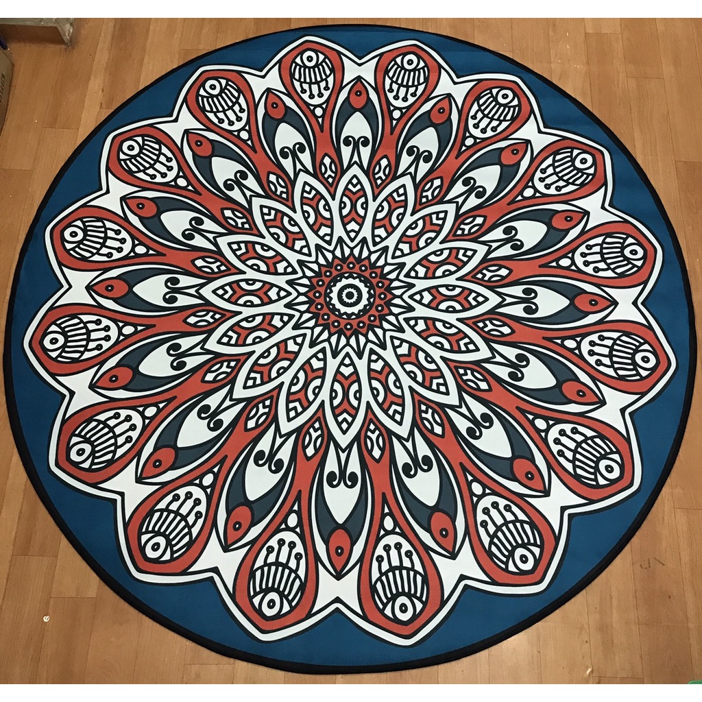 Thảm yoga tròn 1,8m chất liệu cao su Kèm túi