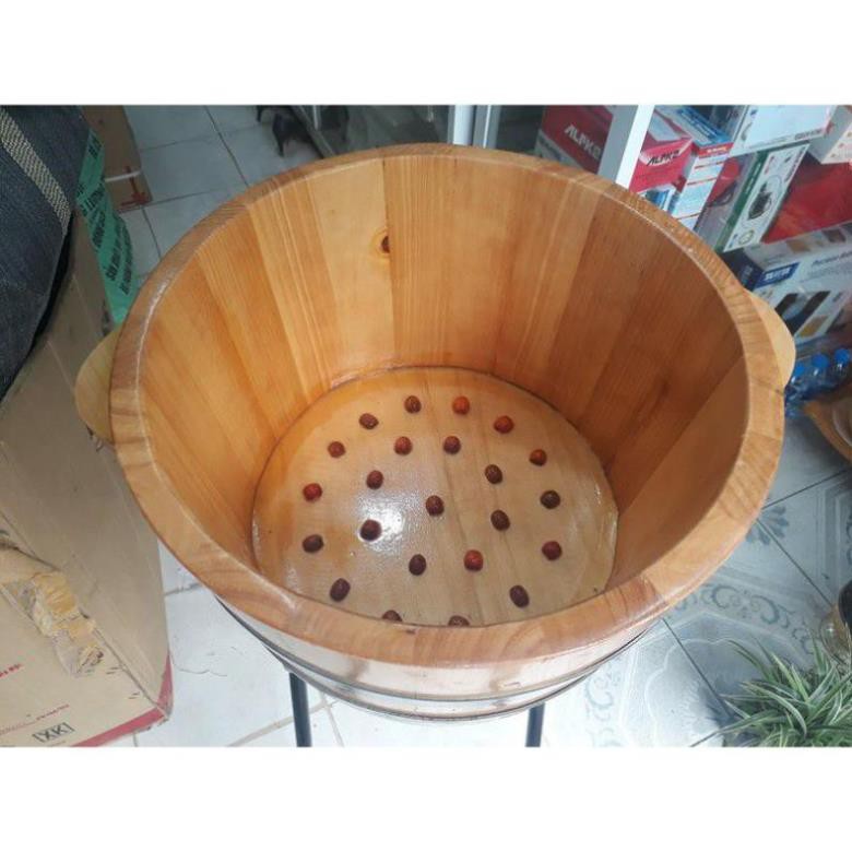 ✅ Bồn Ngâm Chân Hàng Đẹp : Gỗ Thông Nhật -Chậu Ngâm Chân Có Hạt Massage  (Mát xa, Massa) - VT0487