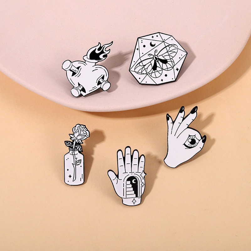 Ghim cài áo QIHE JEWELRY nhiều kiểu dáng tùy chọn phong cách punk thời trang