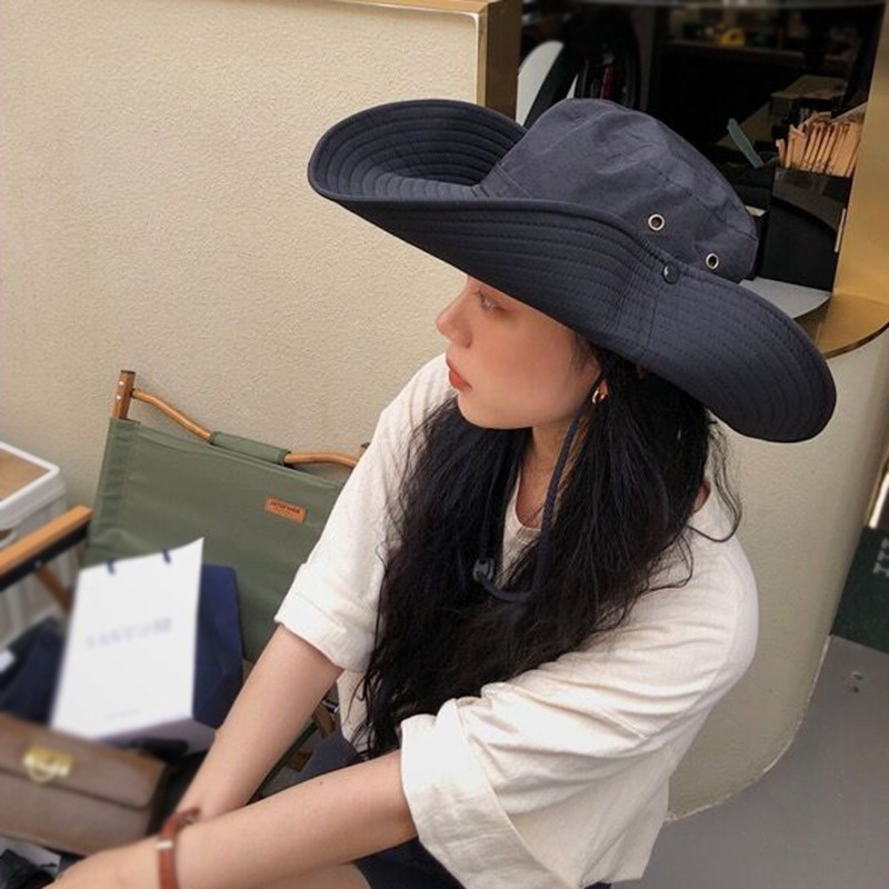 Mũ Cao Bồi Dây Rút Vành Rộng Kiểu Cao Bồi Hàn Quốc Cá Tính