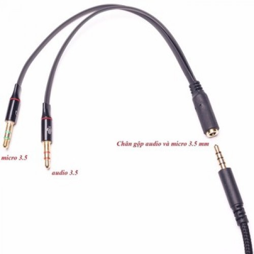 Dây gộp loa, mic | Dây cáp chia tai nghe và mic chuẩn cắm 3.5mm