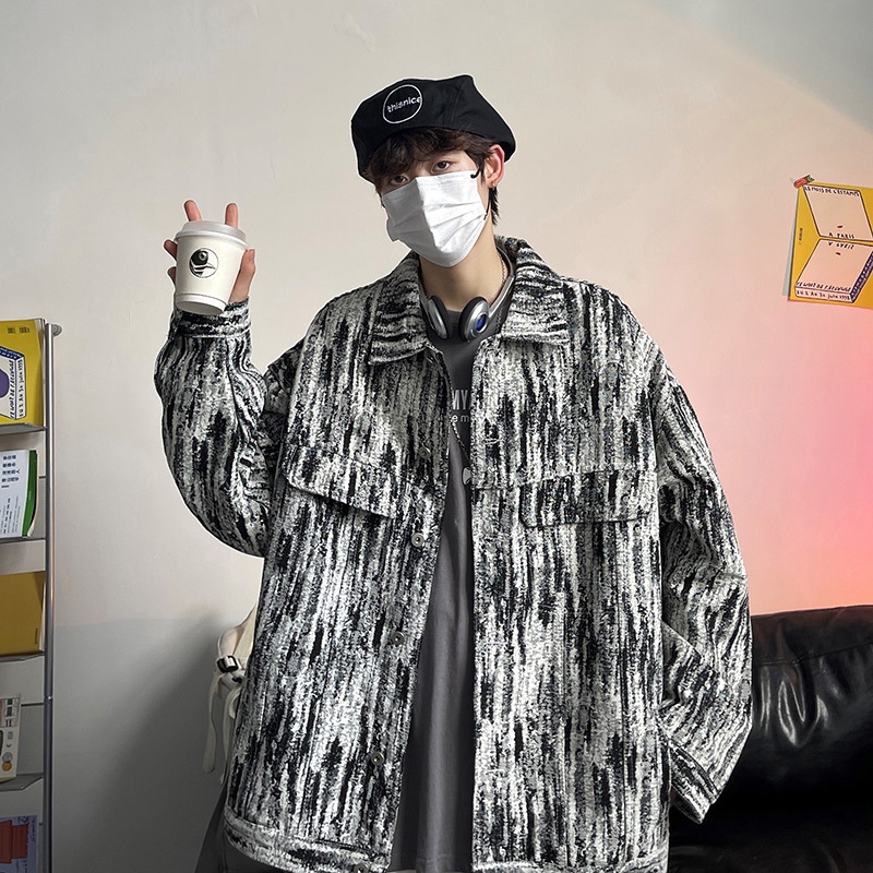 Áo Khoác Denim Dáng Rộng Phong Cách Hip Hop Mỹ Thời Trang Xuân Thu 2021 Cho Nam