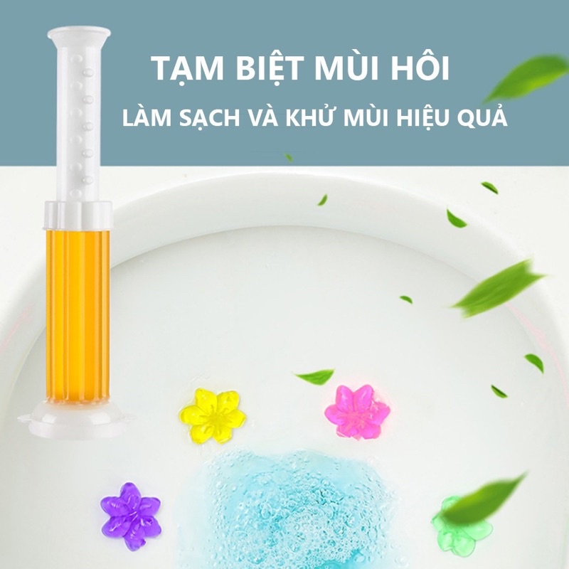 Gel thơm khử trùng bồn cầu gel khử mùi bồn cầu dạng thạch hình bông hoa