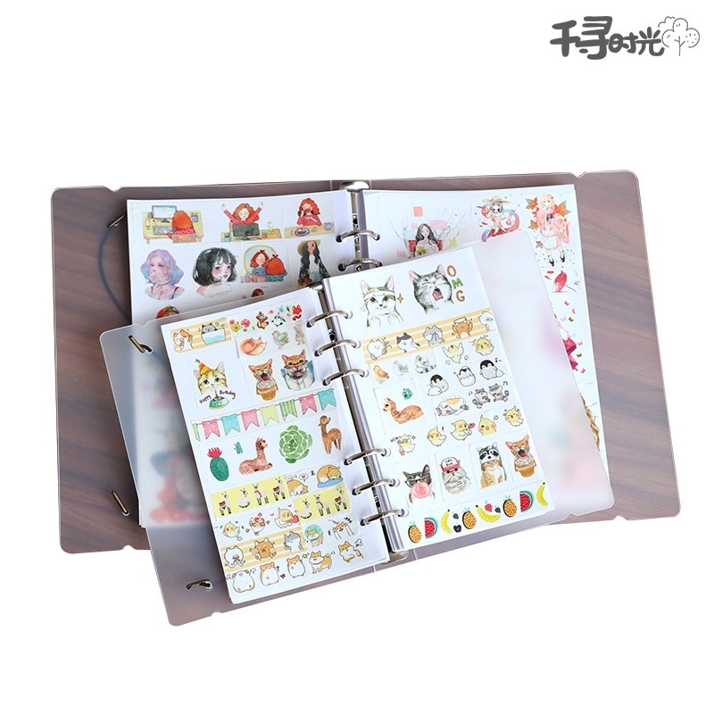 Sổ còng bìa nhựa cứng lưu trữ,chiết sticker tháo dời được A4/A5/A6 tặng thêm 2 dây chun giữ sổ