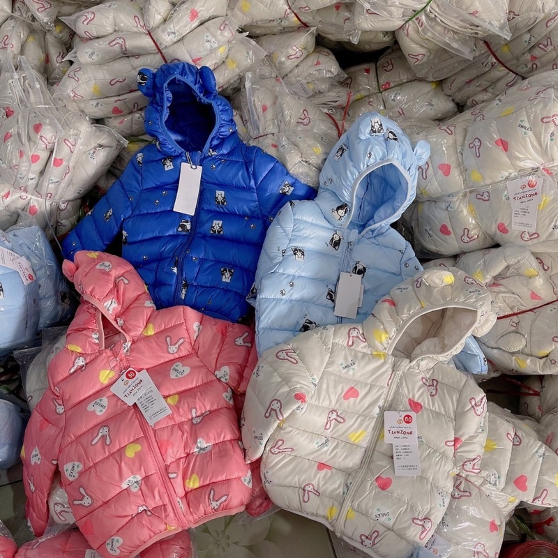 Áo phao gấu siêu đáng yêu / Áo khoác trẻ em / Áo phao nhẹ ấm (8-21kg)