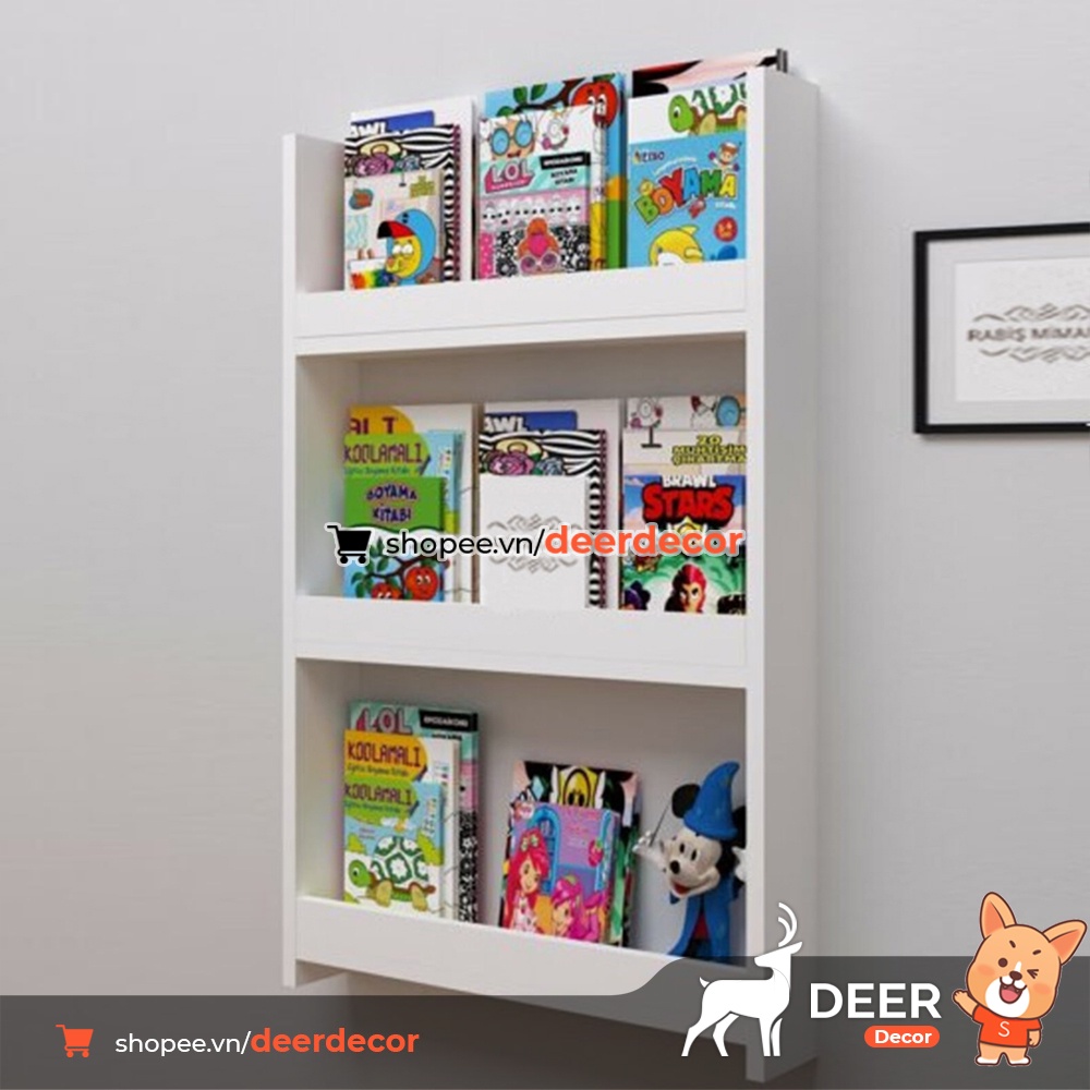 Kệ Sách Treo Tường Cho Bé Nhiều Ngăn Tầng - DEER DECOR