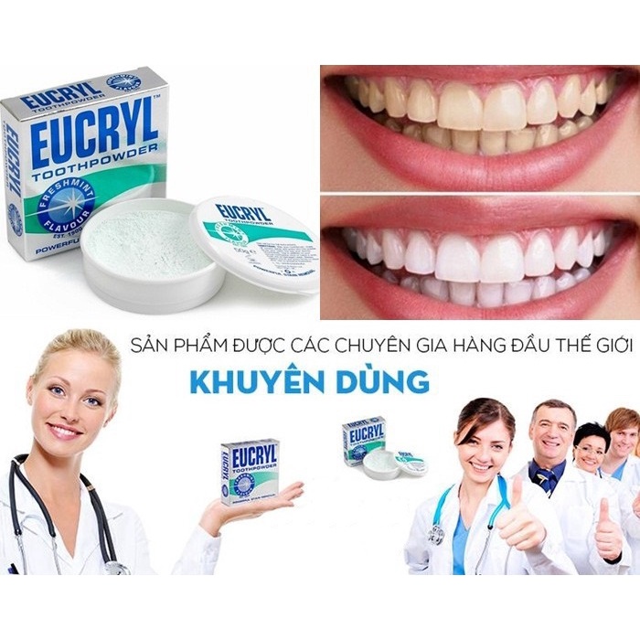 COMBO KEM ĐÁNH RĂNG 62G VÀ BỘT TRẮNG RĂNG ANH EUCRYL 50G.