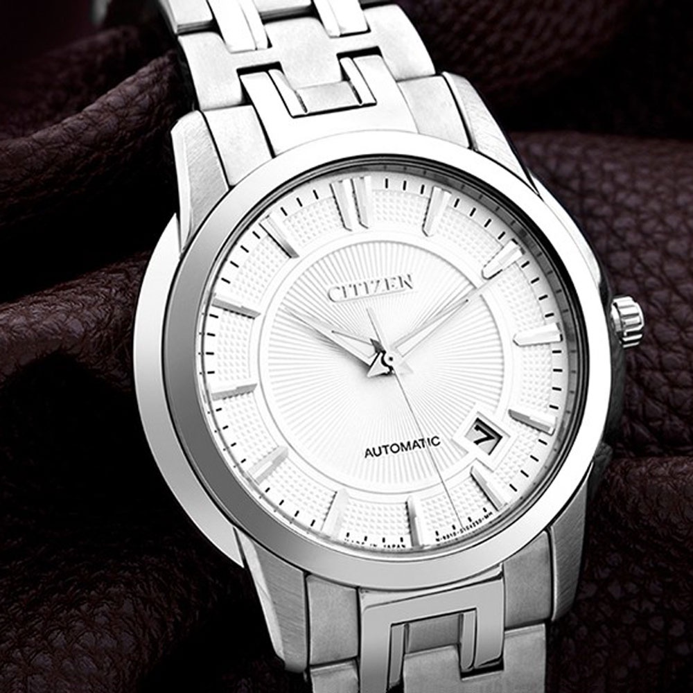 Đồng Hồ Nam Citizen Dây Thép Không Gỉ NB0020-55B - Mặt Trắng (Sapphire)