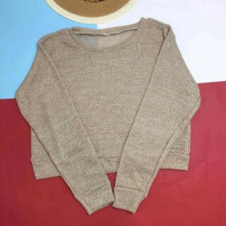 Áo croptop tay dài bo eo