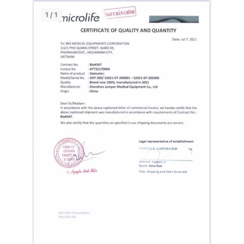 Máy đo nồng độ oxy trong máu Spo2 Microlife Oxy200 Thương hiệu Thụy Sỹ