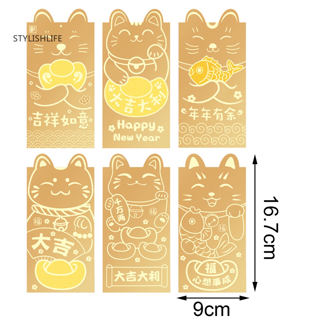 Sy| Bộ 18 Bao Lì Xì Đỏ May Mắn Cho Năm Mới / Sinh Nhật / Đám Cưới