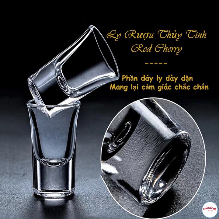 Bộ 6 Ly Rượu Thủy Tinh Đế Dày RED CHERRY Thể Tích 350ml Cao Cấp Và Hiện Đại br 00378