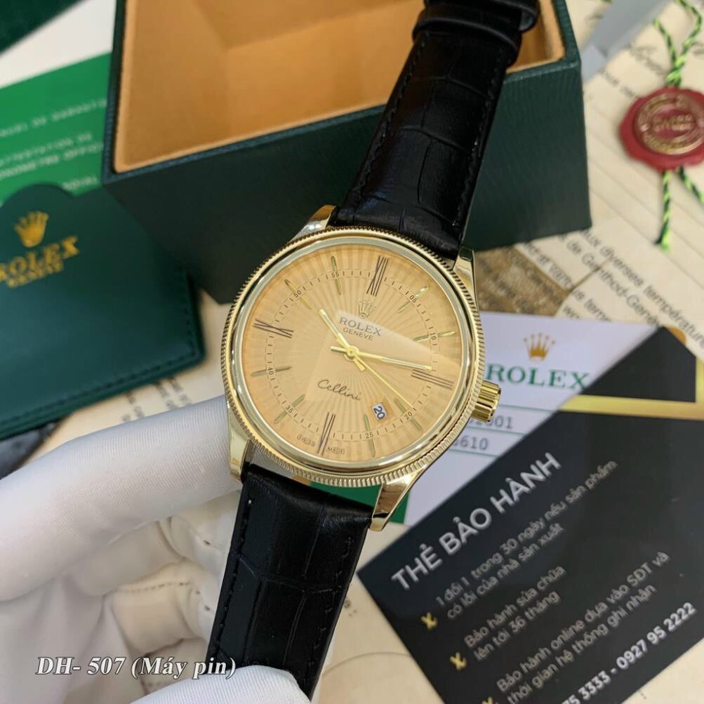 ĐỒNG HỒ RO.LEX NAM SIZE 38MM CHẠY PIN KIM TRÔI DÂY DA MỀM