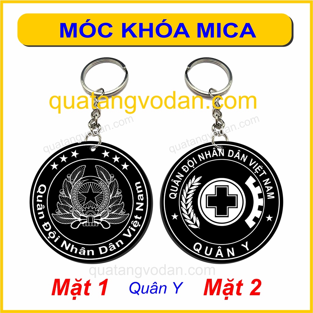 Móc khóa mica logo QĐ