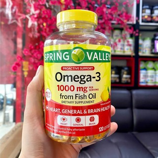 Omega 3 – Dầu Cá Omega 3 Spring Valley – Fish Oil [ Chính Hãng ] Làm đẹp da, hỗ trợ trí não