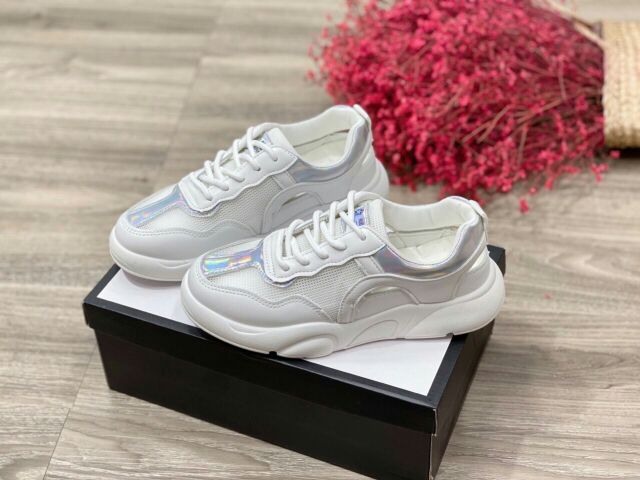 Giày thể thao cá tính nhũ bạc va hồng