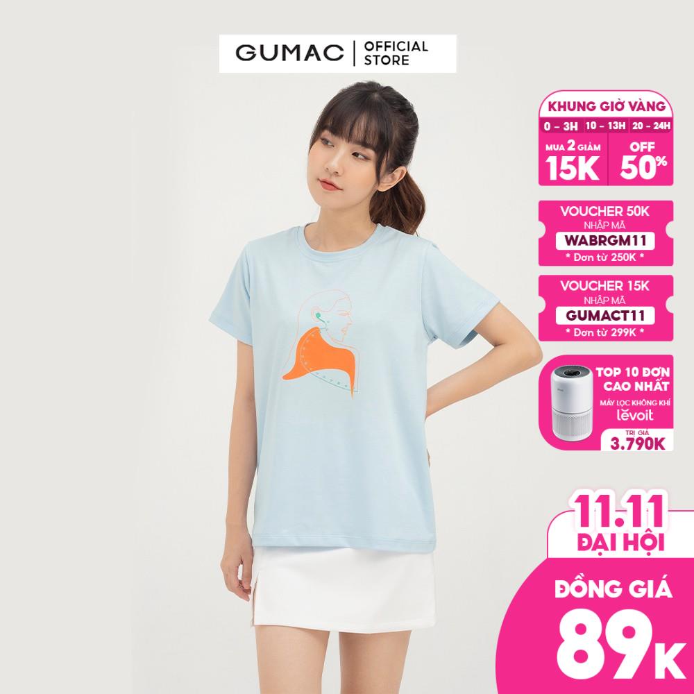 [Mã WABRGM11 giảm 10% đơn 250K] Áo thun nữ in cô gái GUMAC couple dễ thương ATB850