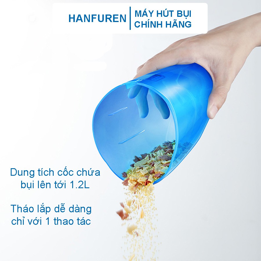 [HANFUREN] Máy Hút Bụi Gia Đình Cầm Tay HANFUREN LF-07A Công Suất 600W Lực Hút 15000Pa Kèm 9 Đầu Hút Bảo Hành 6 Tháng