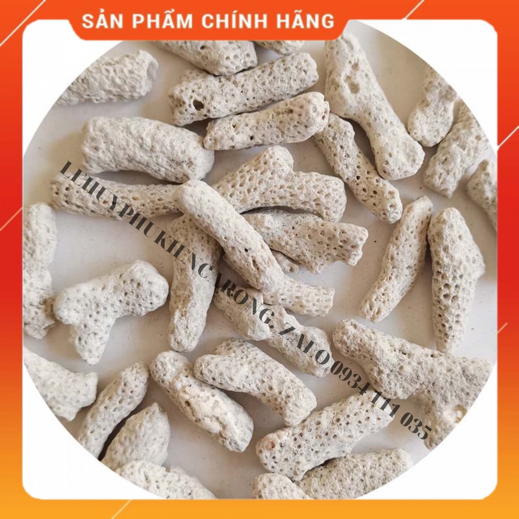 San Hô Lọc Nước Hồ Cá - Giúp Tăng PH - Loại 500g/1Kg + Kèm Túi Vật Liệu Lọc