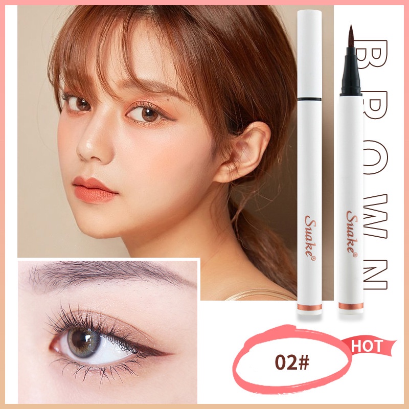 Sẵn Sàng Cổ 2 Màu Chống Nước Lỏng Bút Kẻ Mắt Bút Trang Điểm Lâu Dài Đen Kẻ Viền Mắt Nhanh Khô Nâu Kẻ Mắt Bầu Trời Đầy Sao mắt Mỹ Phẩm Cá Tuyết