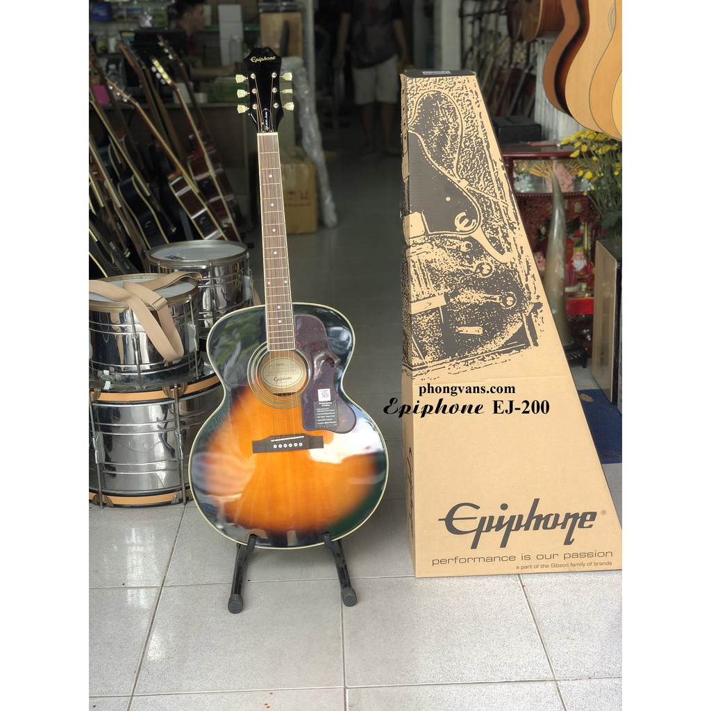 Đàn guitar acoustic Epiphone EJ-200 [Tặng full phụ kiện]
