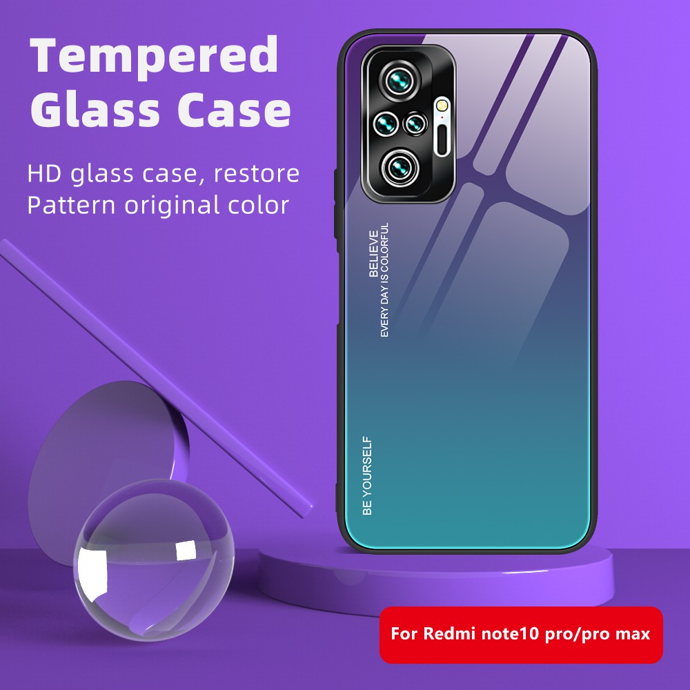 Ốp điện thoại Kính Cường Lực Màu Gradient Dùng Cho Xiaomi Redmi Note 11 Pro 11S 11 Note 10 Pro Note10 4G Note 10S