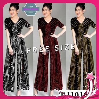 Bộ Jum Đẹp 🎁FREESHIP🎁 Jum dài ống suông chấm bi TJ1016