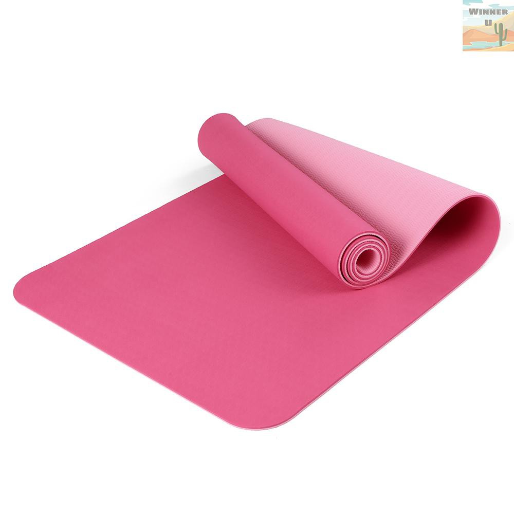 🏆WinnerYou 72x24IN Non-slip Yoga Mat TPE Eco Friendly Fitness Pilates Gymnastics Mat Gift Carrying Strap and Storage Bag