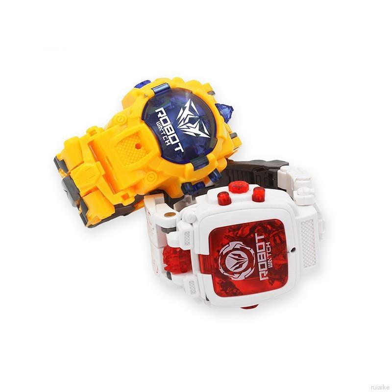 🍭 ruiaike 🍭 Magic Transformation Deformation Robot Watch Toys Cartoon Wristwatch for Kids Gifts