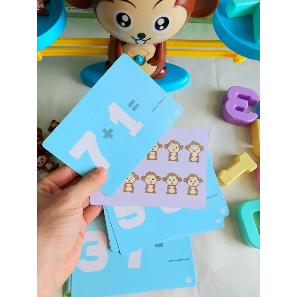 Đồ Chơi Giáo Dục Toán Học Cho Trẻ Em Khỉ Cân Bằng Trọng Lượng Hỗ Trợ Học Toán Và Phép Tính Hiệu Quả( Loại to)