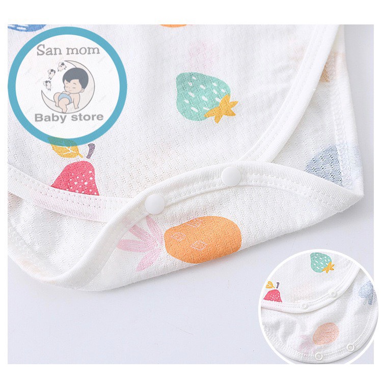 Bodysuit Trẻ Sơ Sinh, Áo Liền Quần Sơ Sinh, Ngắn Tay Thoáng Mát Cho Mùa Hè, Chất Liệu Cotton 100%