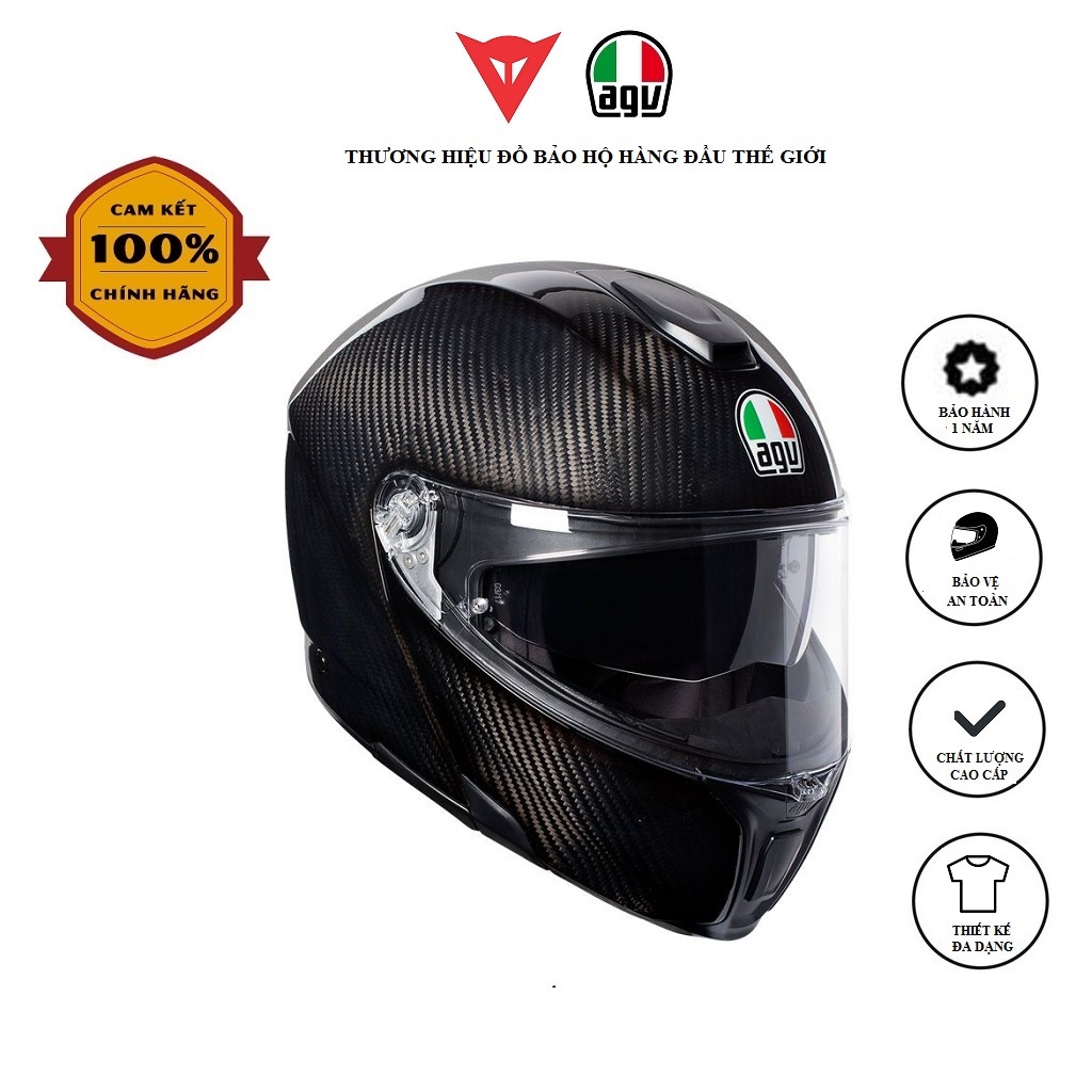 Nón bảo hiểm AGV SPORTMODULAR - MATT CARBON - Chính Hãng