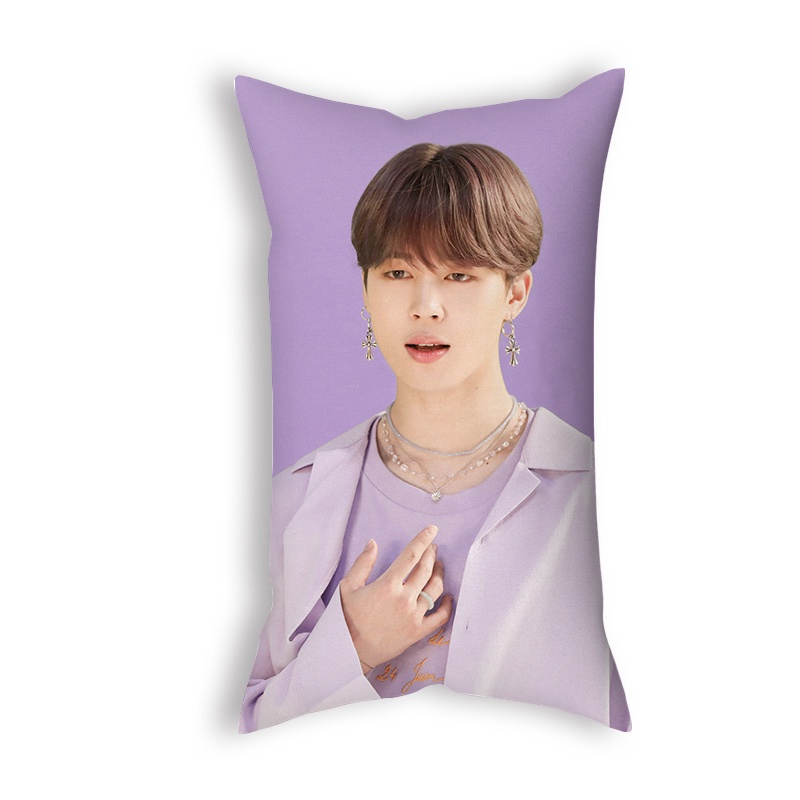 Vỏ Gối Chữ Nhật In Hình Nhóm BTS Kích Thước 50X30Cm
