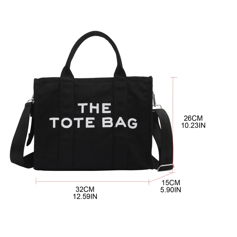 Túi Xách Vải Canvas Cỡ Lớn In Chữ Thời Trang Cho Nữ
