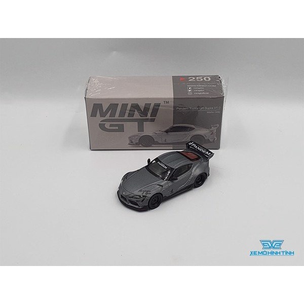 Xe Mô Hình Pandem Toyota GR Supra V1.0 1:64 MiniGT ( Xám Nhám )