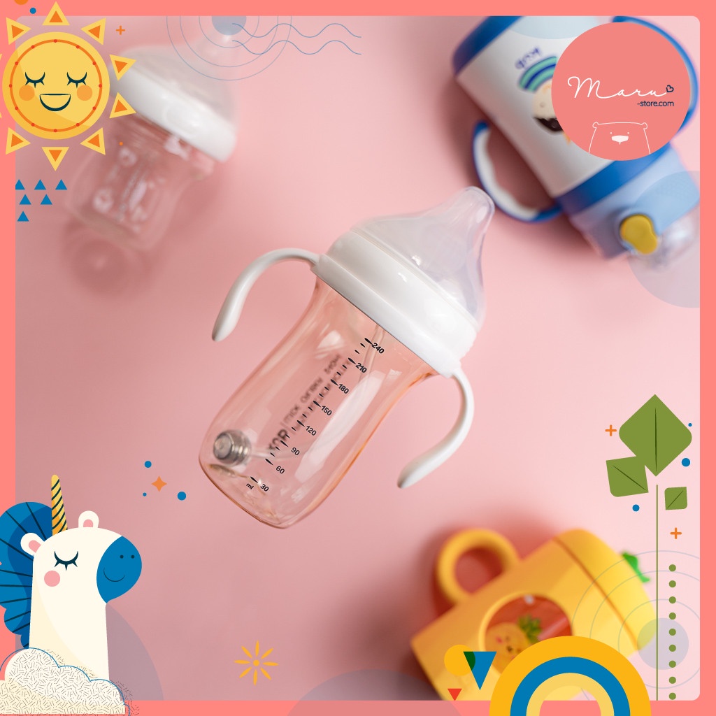 [Có sẵn] Bình sữa 240ml cho bé 6 tháng nhựa PPSU cao cấp | KUB
