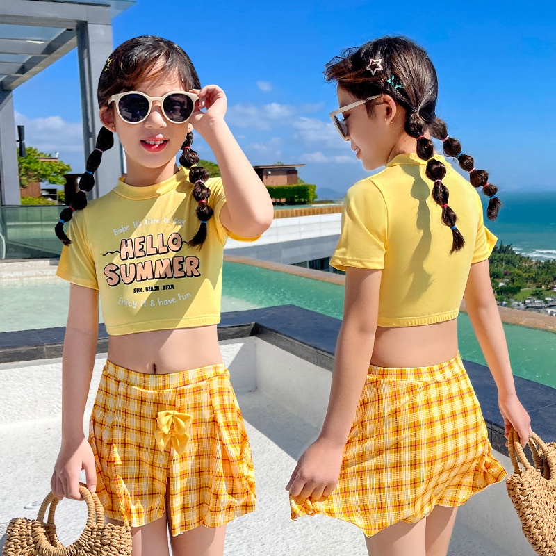 Bộ Đồ Bơi Hai Mảnh Kiểu Công Chúa Dễ Thương Cho Bé Gái 5-9 Tuổi