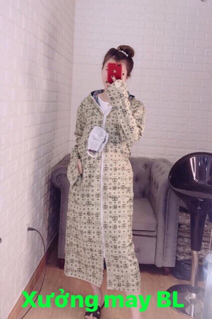 Áo choàng chống nắng chất thô kate 2 mặt