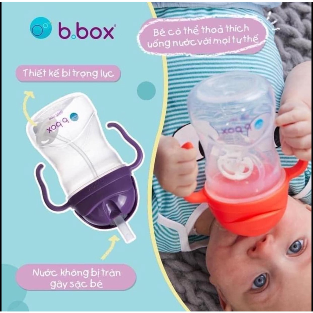 [CHỌN MÀU] BÌNH TẬP UỐNG NƯỚC B BOX 240 ml Úc - BÌNH NƯỚC BBOX 360 Chống Tràn Mọi Góc Độ