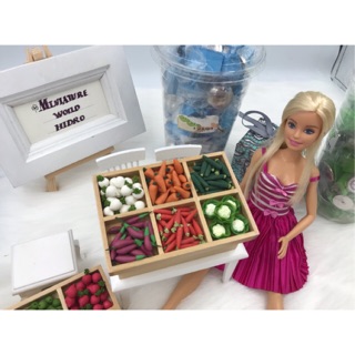 Rau củ quả đất sét trang trí nhà búp bê. Miniature. Rau củ quả tỉ lệ 1/12. Trái cây mini. Rau củ mini. Mini food.