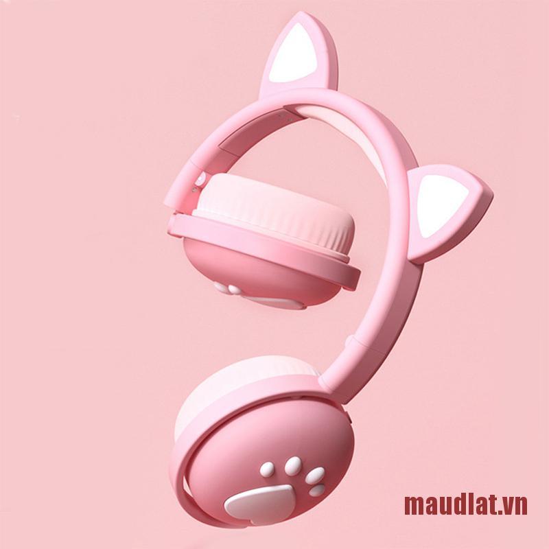 Tai Nghe Bluetooth Hình Tai Mèo Có Đèn Led Dễ Thương | BigBuy360 - bigbuy360.vn