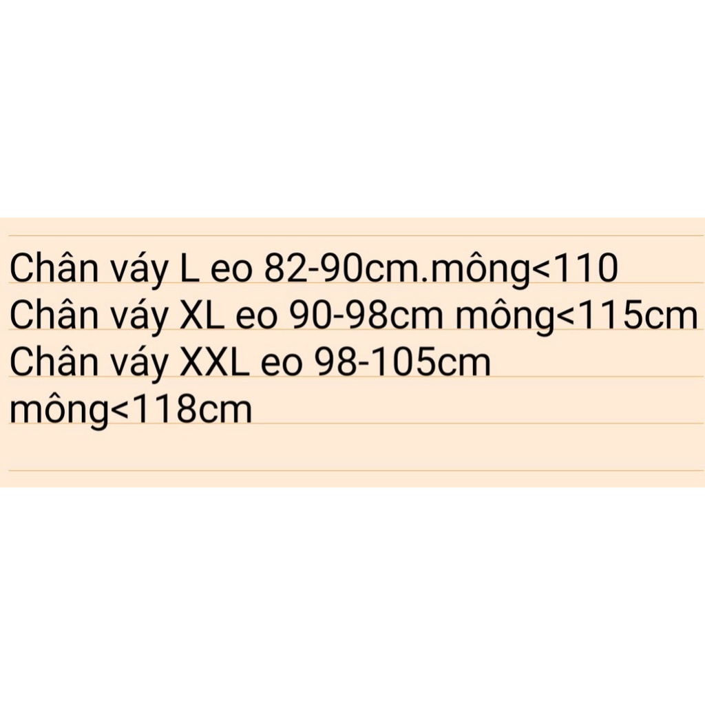 (60-90KG) BIGSIZE Chân váy 5 ly Chất: vitex dày dặn nhé Có lót quần