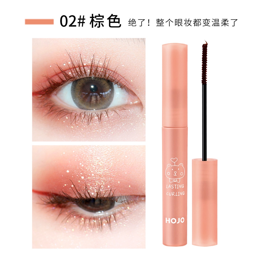 Chuốt mi đầu nhỏ HOJO gấu dễ thương mascara chuốt tơi dài nhỏ xinh không thấm nước không lem nội địa Trung