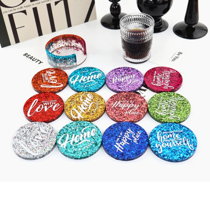 Sa Set 5 Khuôn Silicon Làm Đế Lót Ly / Đèn Cầy Hình Tròn DIY