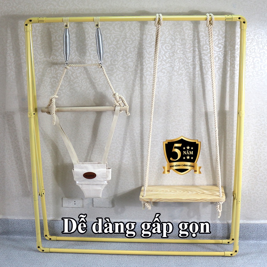 Xích đu nhún nhảy tập đi cho bé 2 In 1 + Tặng Thảm Lót TPE 2 Lớp Đàn Hồi Cao Cấp Bảo Vệ Chân Bé